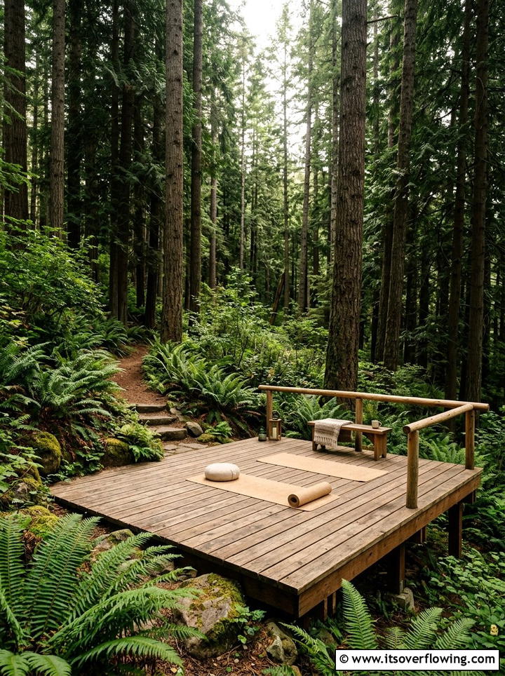 Woodland Retreat Yoga Deck - 25 creative garden ideas with yoga decks