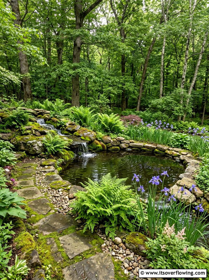 Woodland Water Garden - 25 garden design ideas with woodland plants