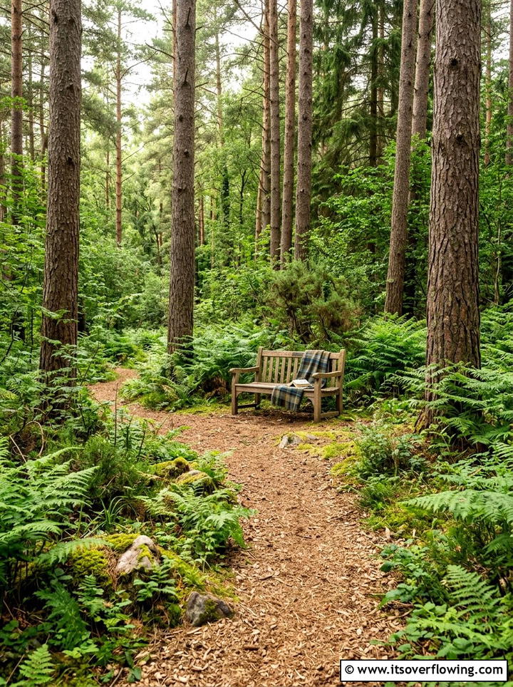 Woodland reading path - 25 creative garden ideas with outdoor reading spaces