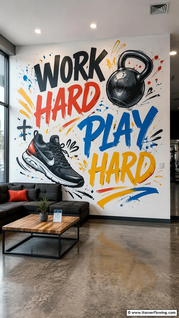 Work Hard Play Hard Themes - 20 Gym Murals to Inspire Your Workout Space