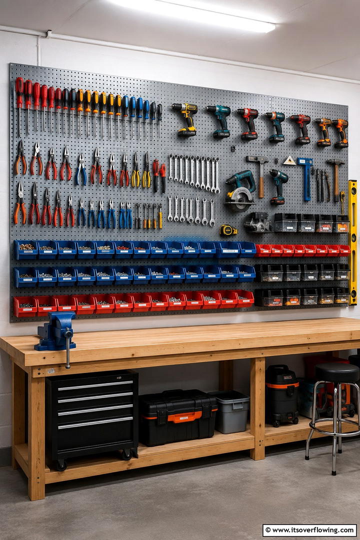 Workshop Supply Board - 30 Pegboard Ideas to Organize Your Home Efficiently