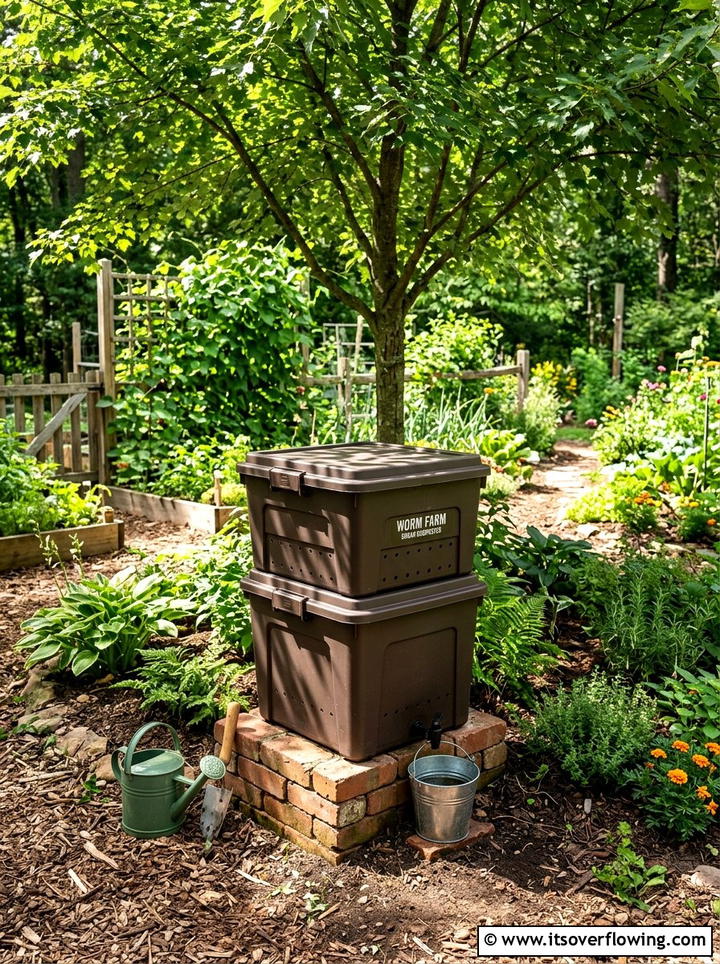 Worm farm plastic bin - 25 recycled garden ideas with storage bins