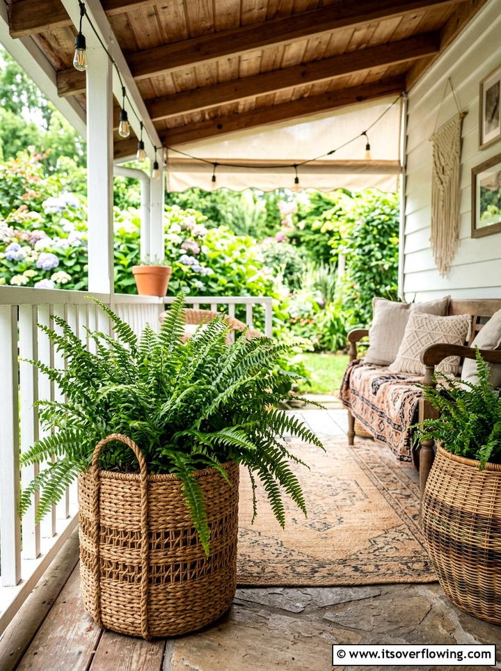 Woven Basket Planter - 25 garden ideas with pots