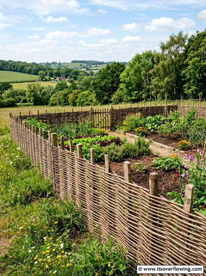 Woven Branch Fence - 25 garden ideas for rustic style