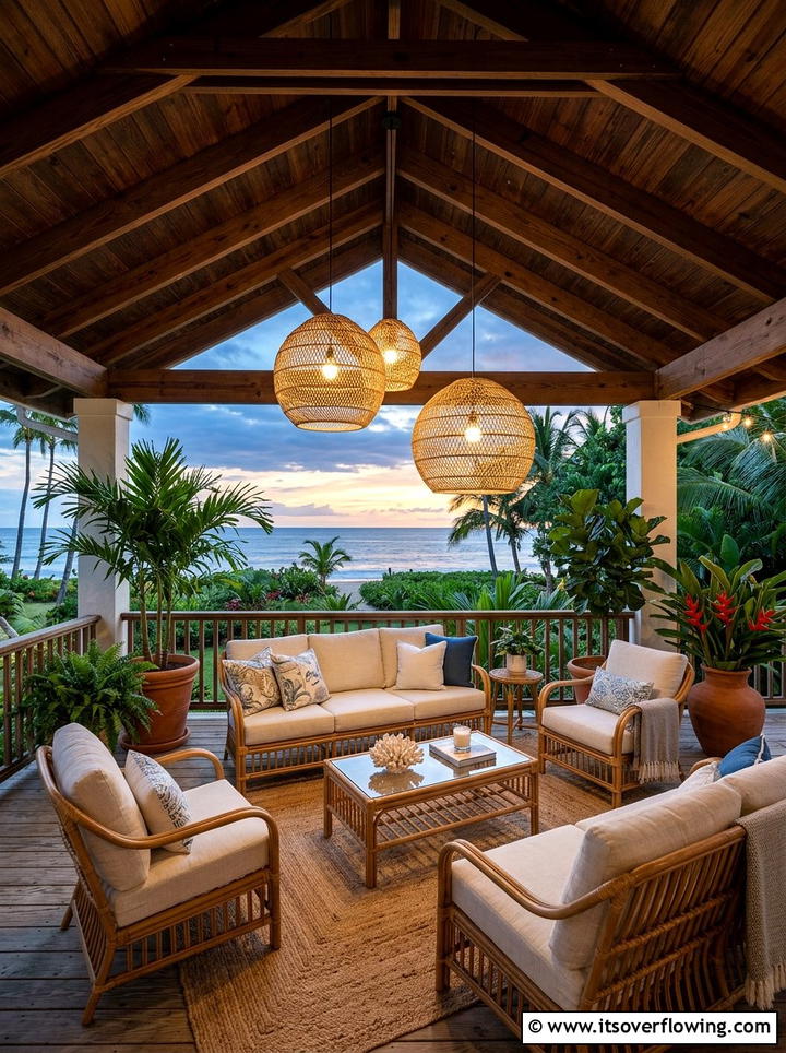 Woven Pendant Lights - 25 backyard decorating ideas with lights