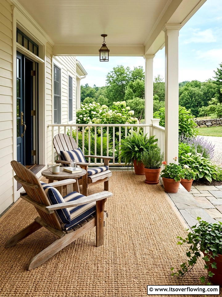 Woven Sisal Porch - 25 front porch ideas with outdoor rug