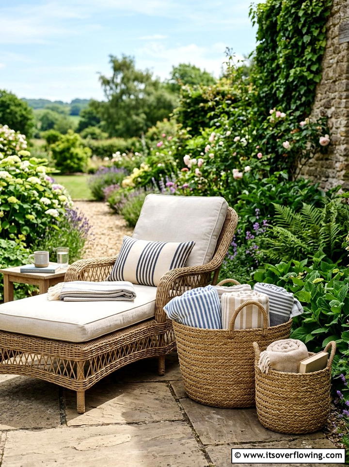 Woven Storage Basket - 25 garden decor ideas with boho accents