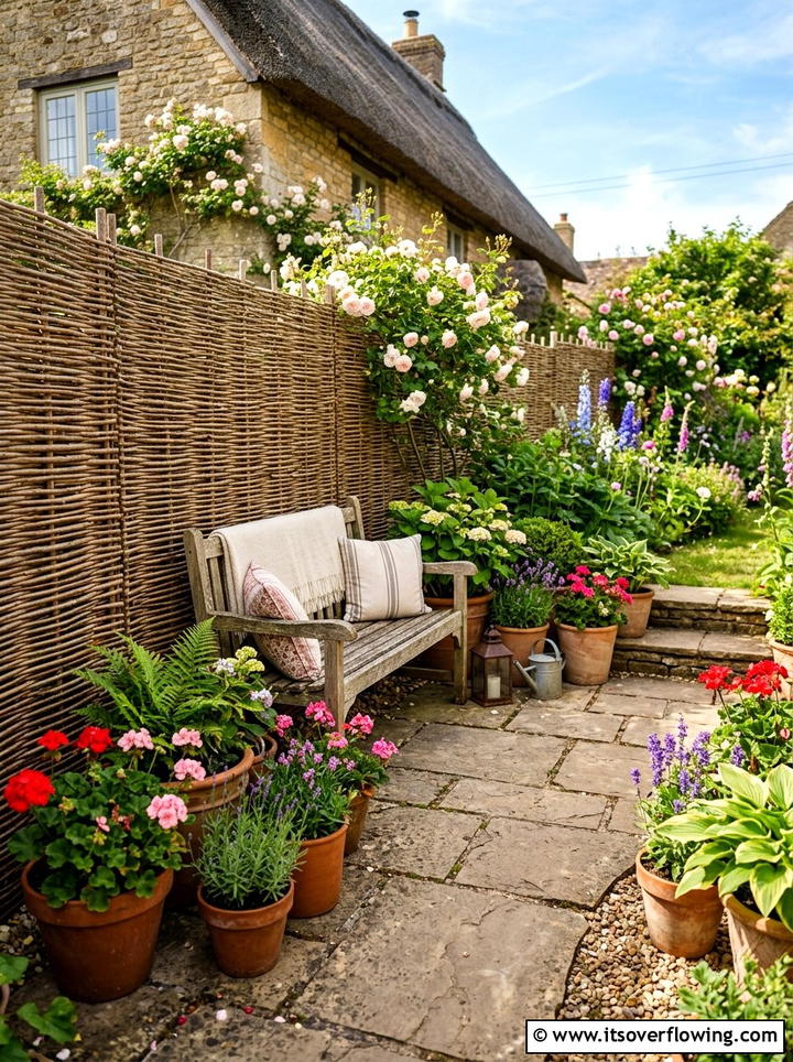 Woven Willow Fence - 25 garden decor ideas for rustic gardens
