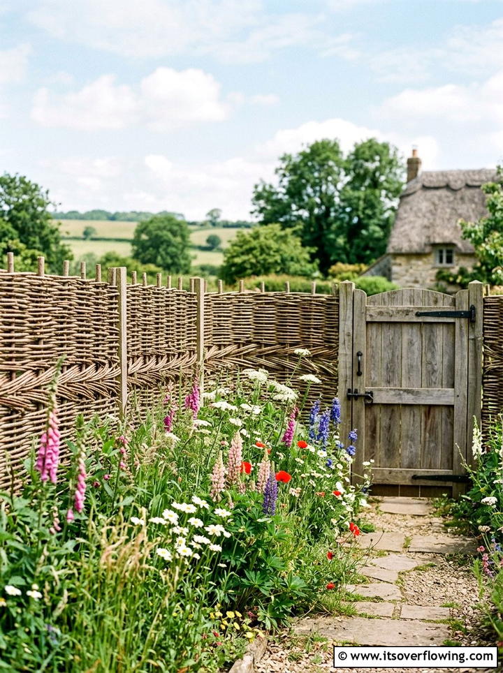 Woven Willow Fence - 25 backyard ideas with rustic style