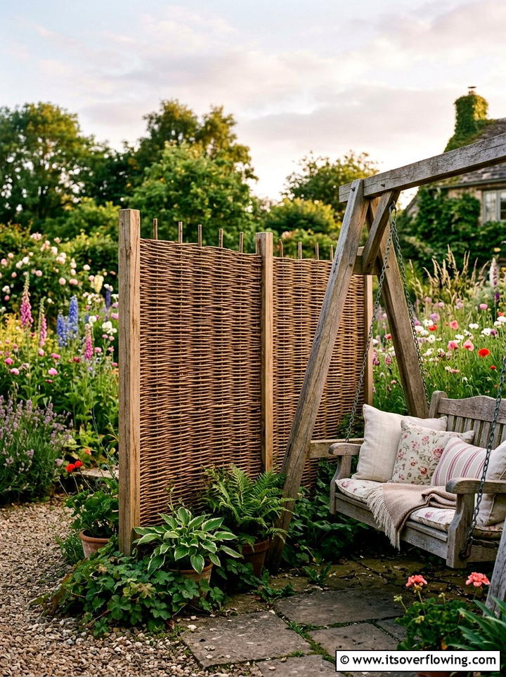 Woven Willow Privacy Screen - 25 garden decor ideas with privacy panels