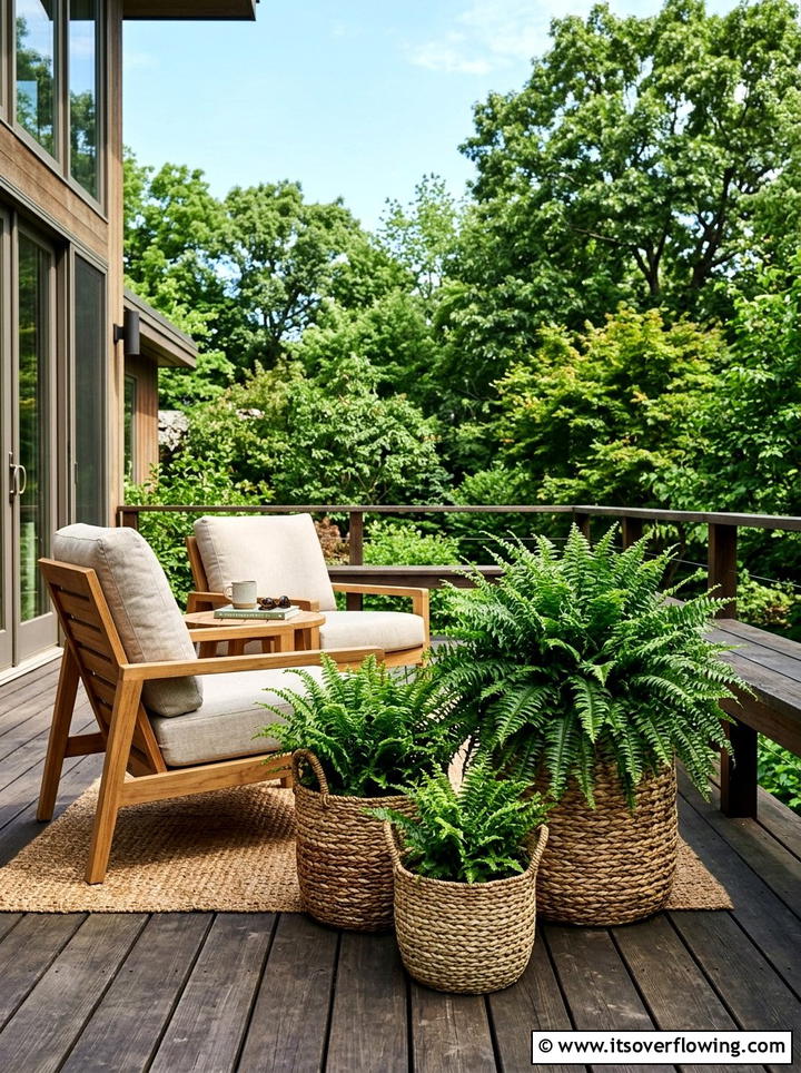 Woven basket planter - 25 cheap garden ideas with thrifted decor