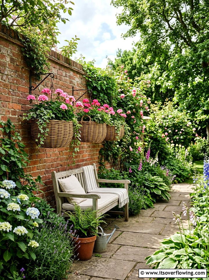 Woven basket planters - 25 small garden ideas with wall planters