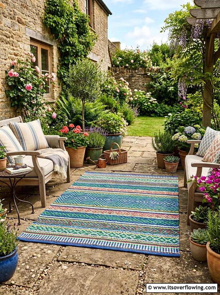 Woven plastic bag garden rug - 25 recycled garden ideas with recycled plastic projects