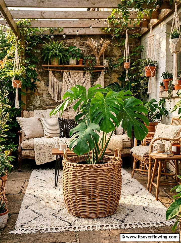 Woven wicker planter - 25 garden ideas with planters