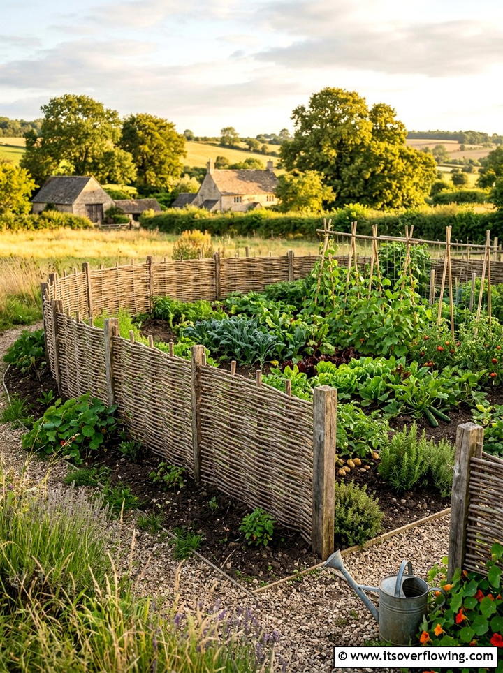 Woven willow hurdle - 25 garden ideas for windy areas