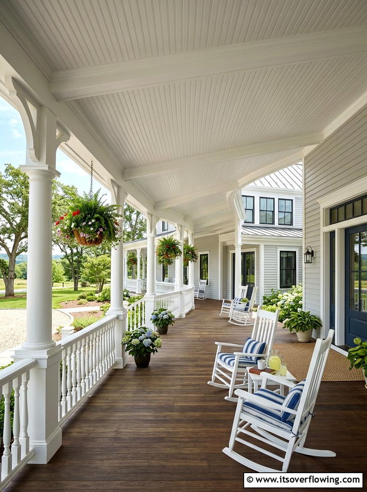 Wrap around porch ceiling - 25 front porch ideas with beadboard ceiling