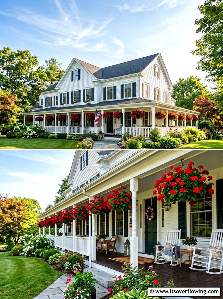 Wraparound Porch Flower Decor - 25 front porch ideas with hanging baskets