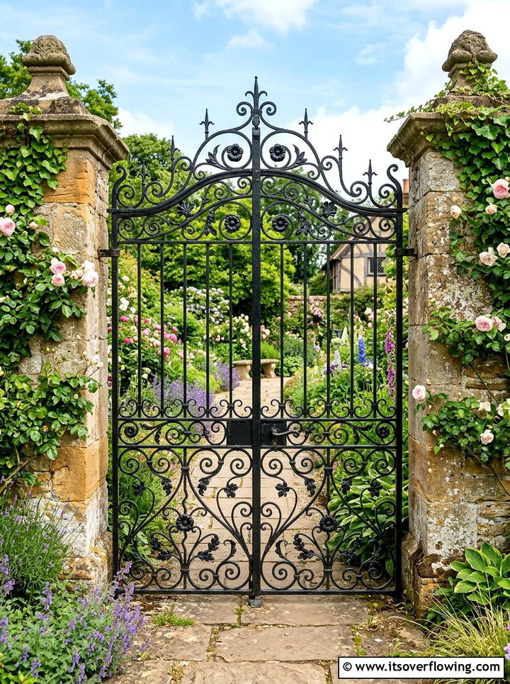 Wrought Iron Garden Gate - 25 garden ideas for mediterranean style