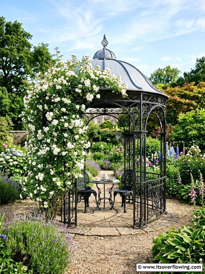 Wrought Iron Gazebo - 25 garden decor ideas for large gardens