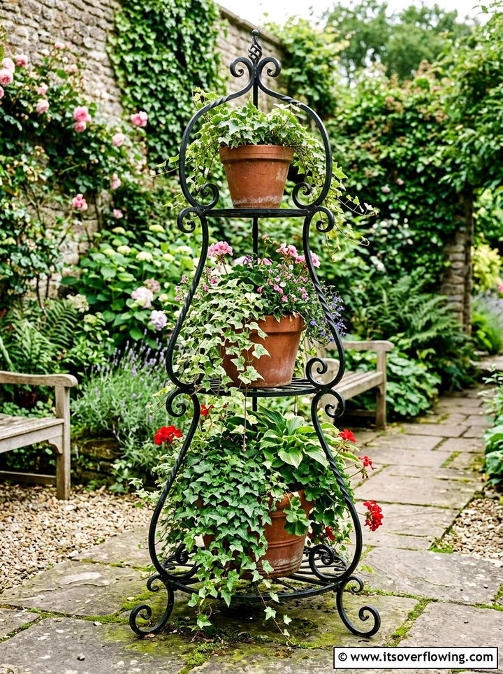 Wrought Iron Planter - 25 garden ideas with vertical gardens