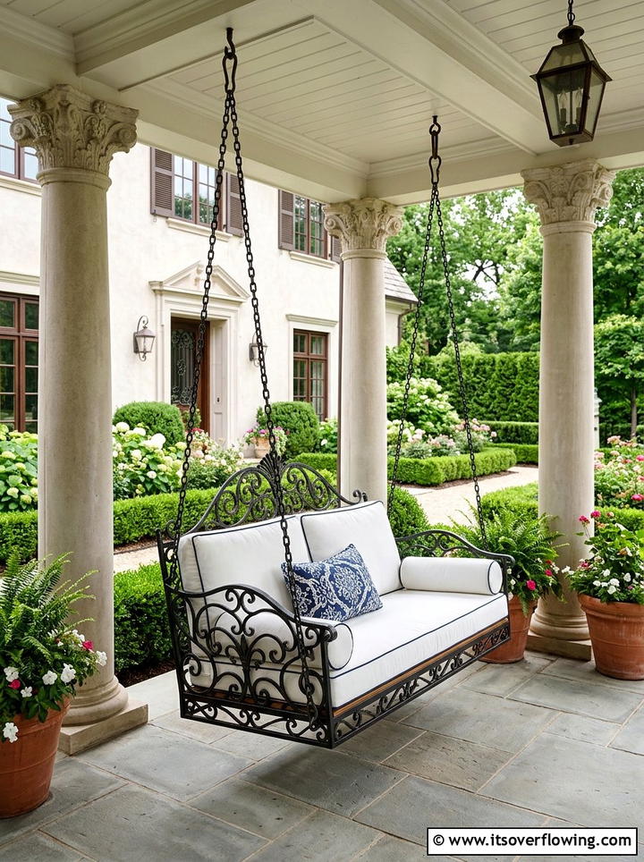 Wrought Iron Porch Swing - 25 front porch ideas with porch swing