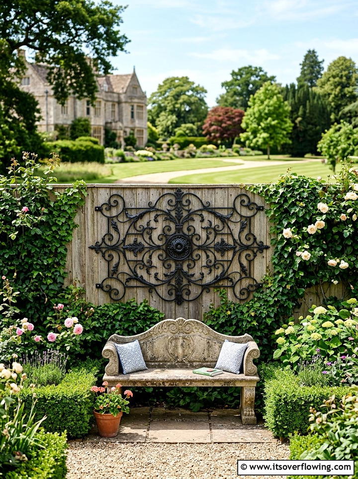 Wrought Iron Wall Decor - 25 garden ideas with fence decor