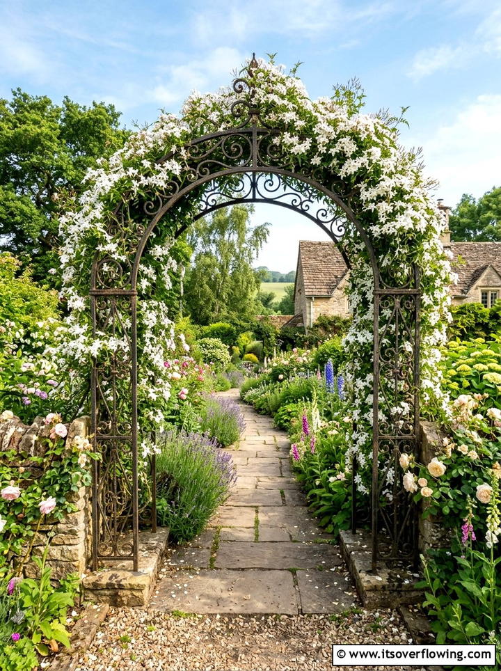 Wrought iron garden arch - 25 garden decor ideas with rustic accents