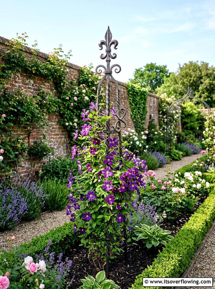 Wrought iron garden stake - 25 garden ideas with decorative stakes