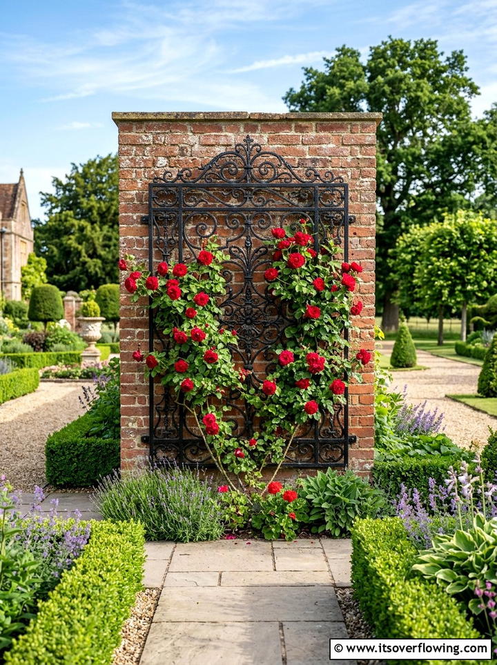 Wrought iron lattice panel - 25 backyard ideas with lattice wall