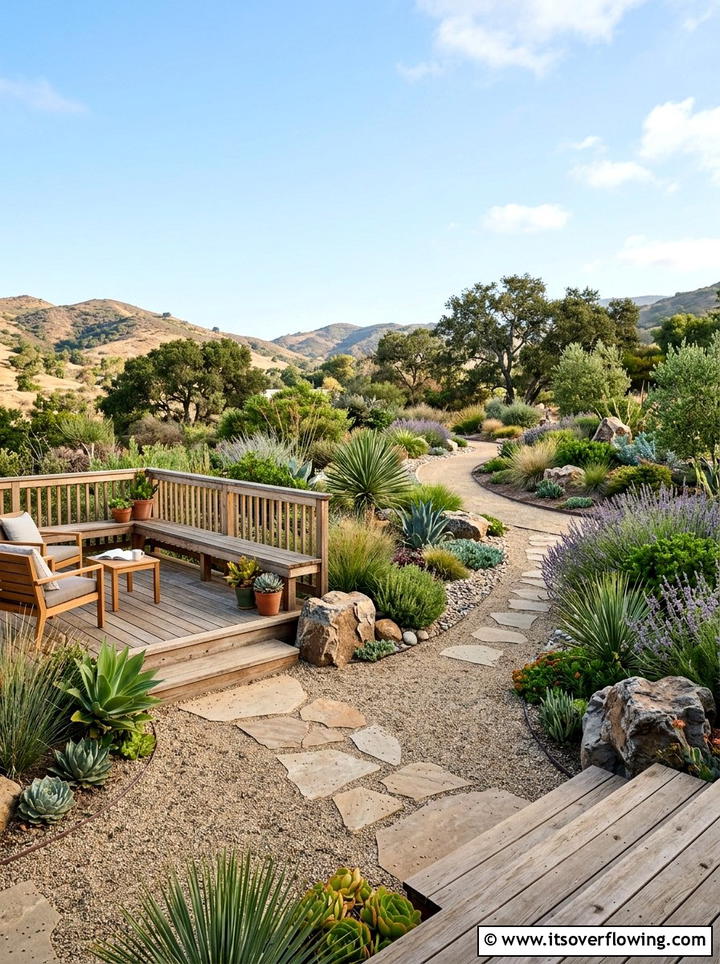 Xeriscape Garden With Deck And Patio - 25 garden design ideas with deck and patio
