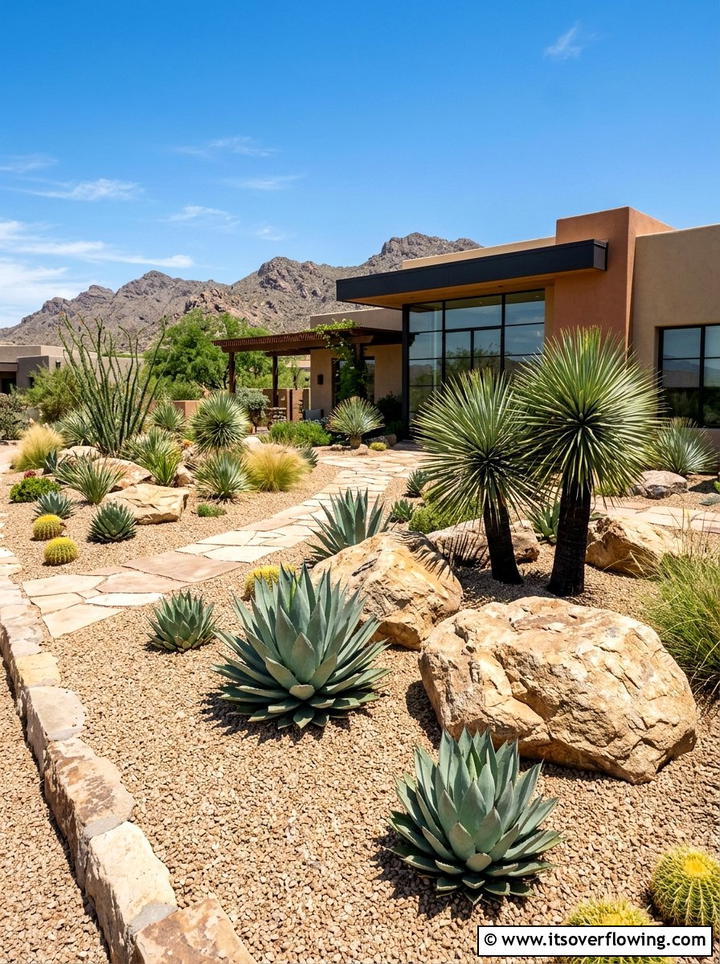 Xeriscape Landscaping - 25 backyard ideas with boulder accents