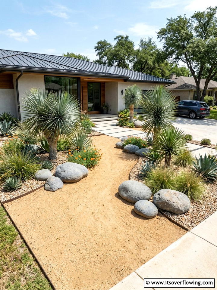 Xeriscape front yard - 25 creative garden ideas with drought proof landscaping