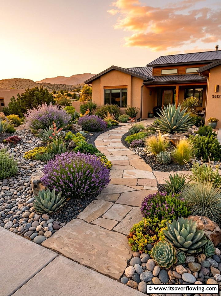 Xeriscape front yard - 25 garden design ideas