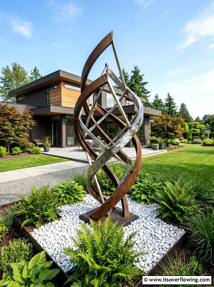 Yard art sculpture - 25 garden decor ideas for curb appeal