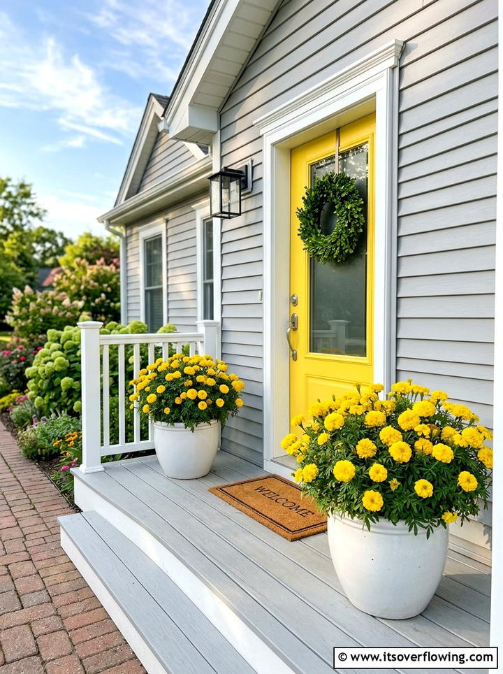 Yellow Porch Flowers - 25 front porch decor ideas with florals