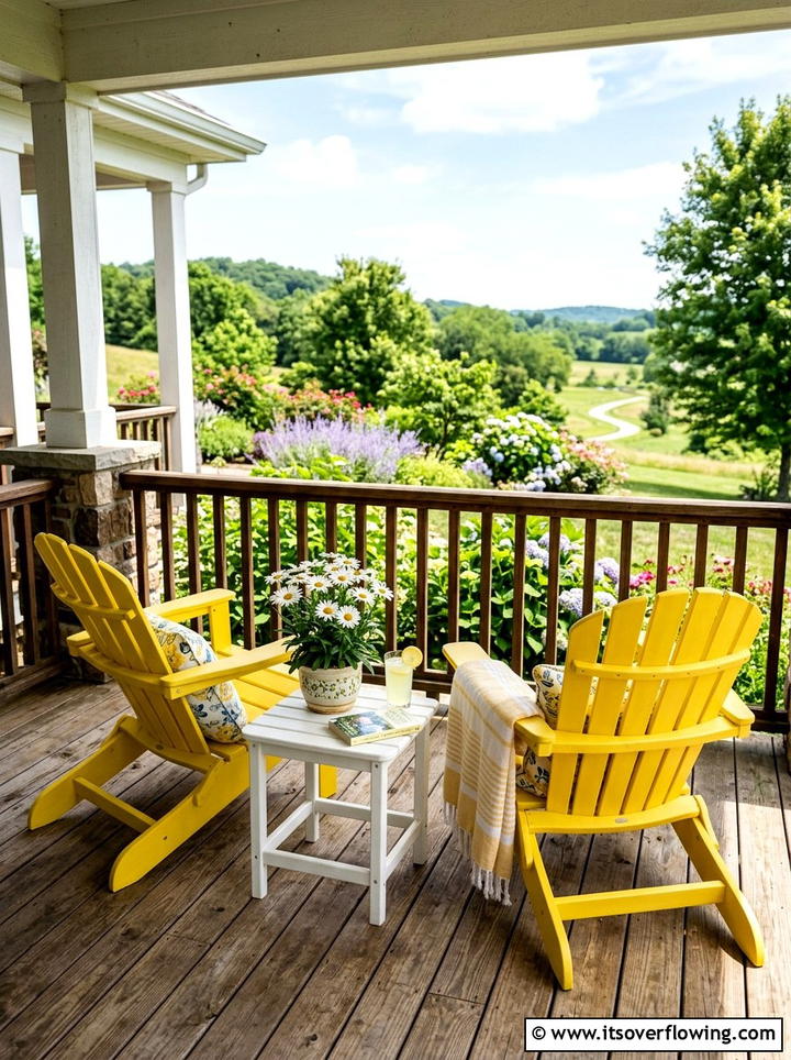 Yellow Porch Seating - 25 front porch decor ideas with bright colors