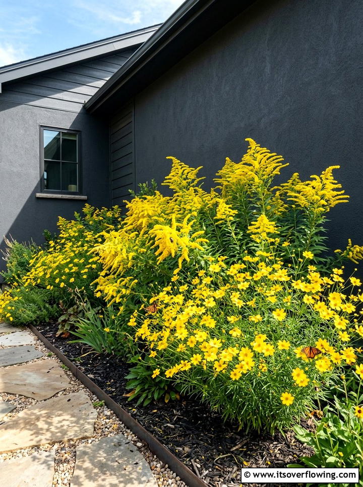 Yellow wildflower garden bed - 25 creative garden ideas with native wildflowers