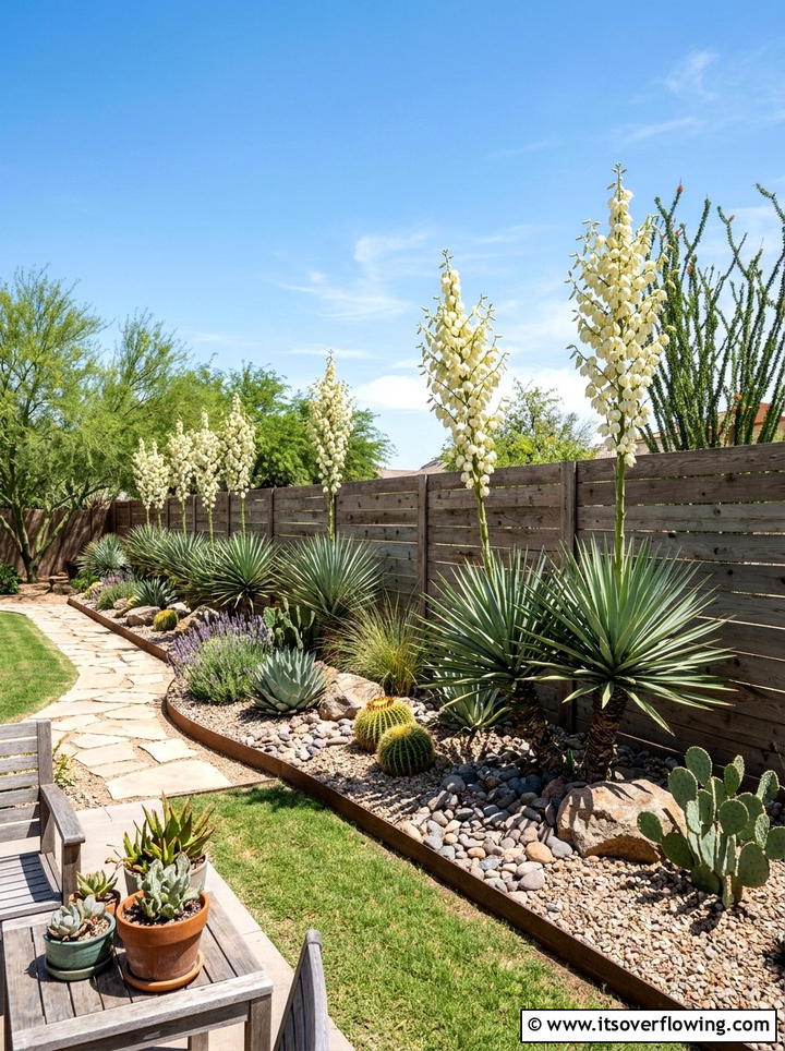 Yucca garden - 25 cheap garden ideas with drought tolerant plants