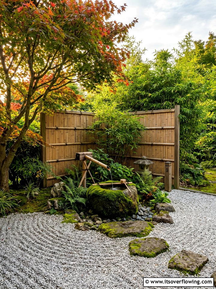 Zen Bamboo Water Feature - 25 creative garden ideas with water bowls