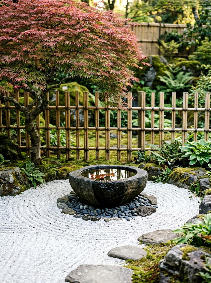 Zen Garden Bird Bath - 25 backyard decorating ideas with bird baths
