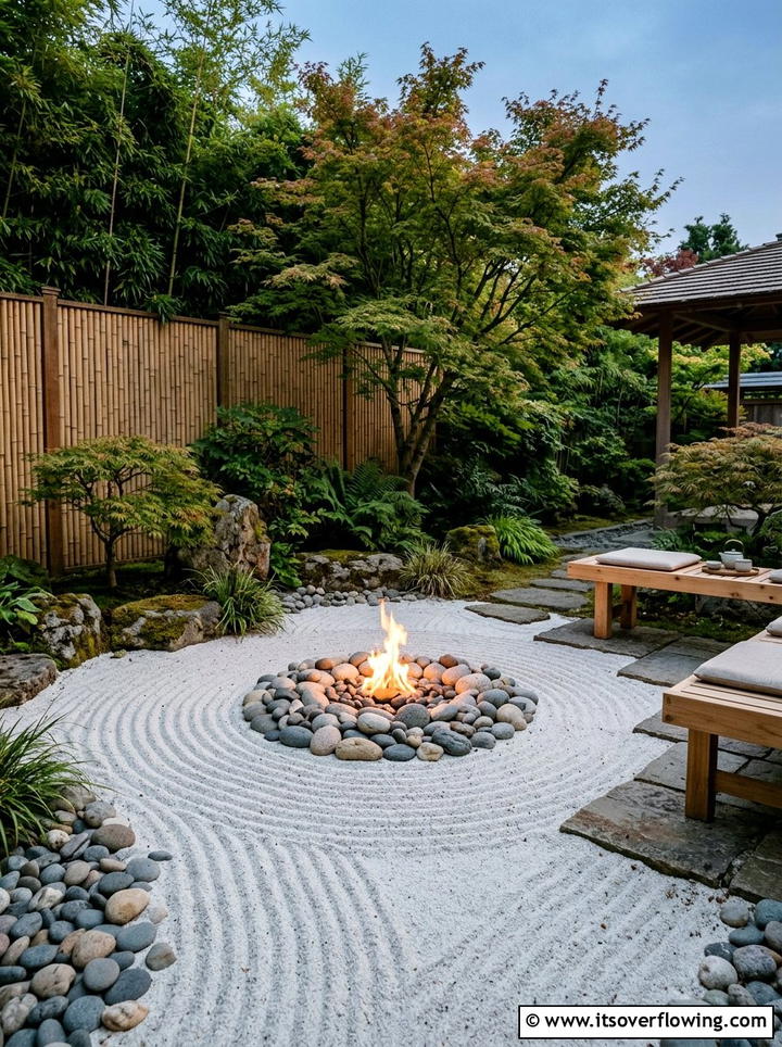Zen Garden Fire Pit - 25 backyard ideas with fire pit
