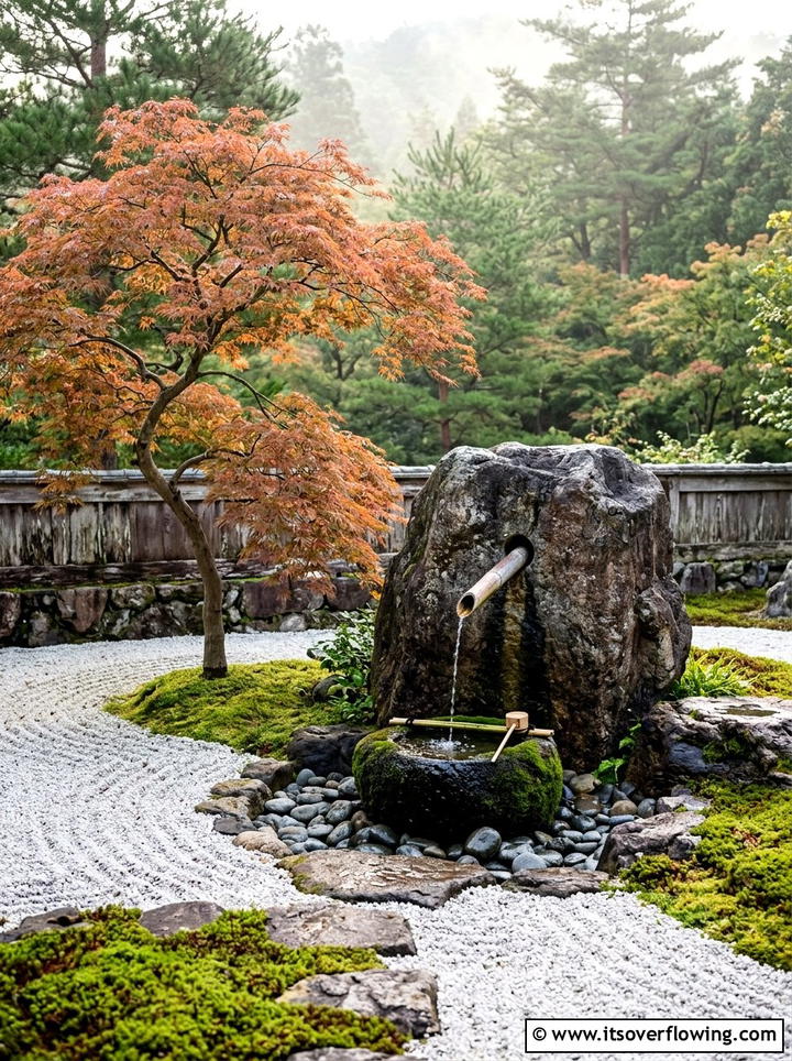 Zen Garden Fountain Stones - 25 garden decor ideas with mini fountains