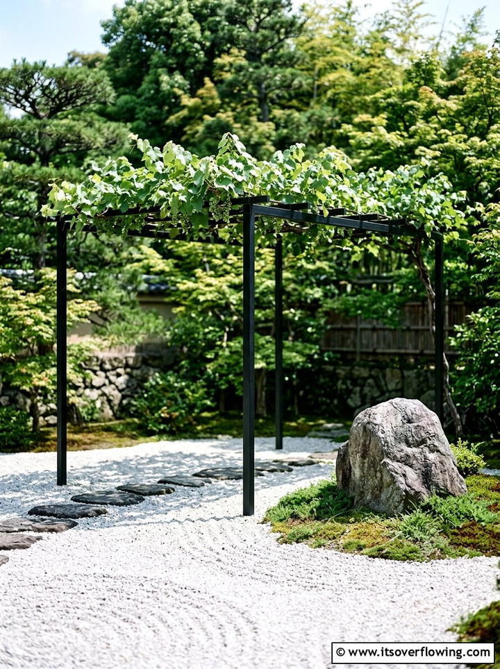 Zen Garden Grape Arbor With Gravel - 25 creative garden ideas with grape arbor