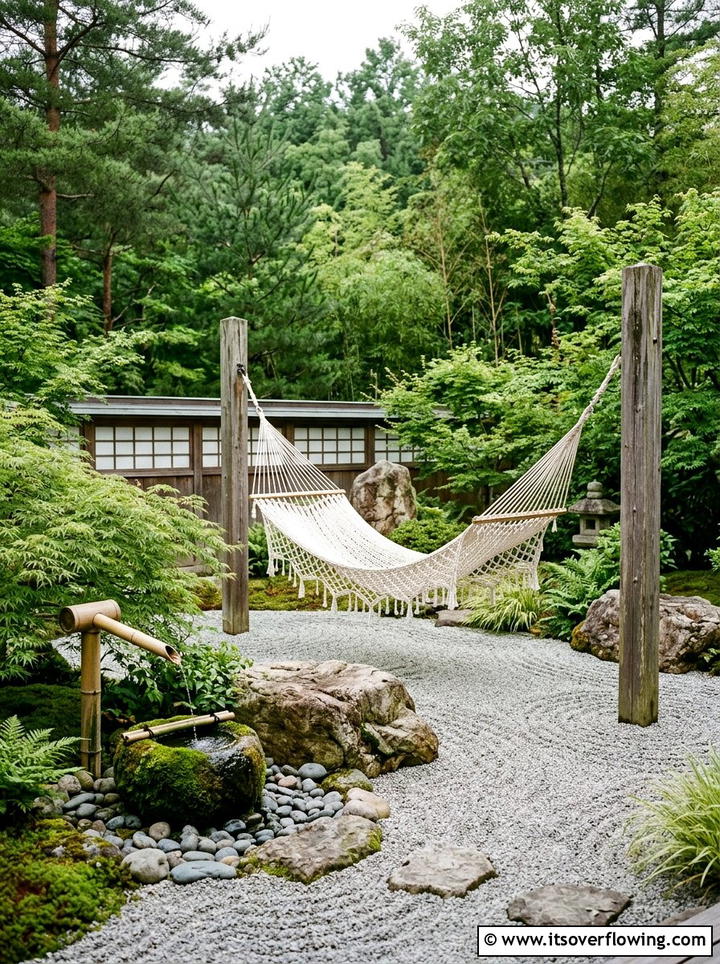 Zen Garden Hammock - 25 garden decor ideas with hammocks