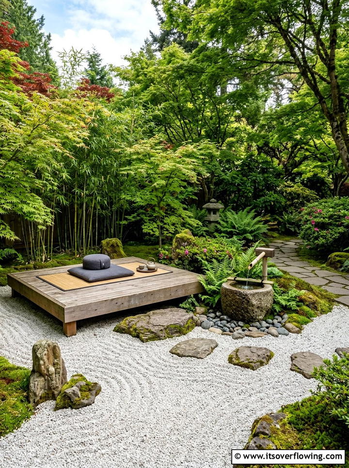 Zen Garden Meditation Area - 25 garden design ideas with seating zones