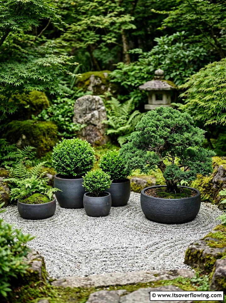 Zen Garden Pot Layout - 25 backyard ideas with pot clusters
