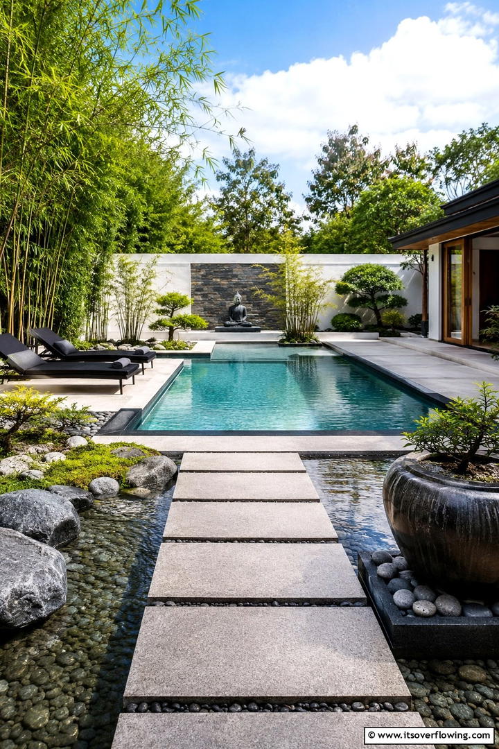 Zen Garden Retreat - 30 Pool Landscaping Ideas to Create a Resort-Style Backyard