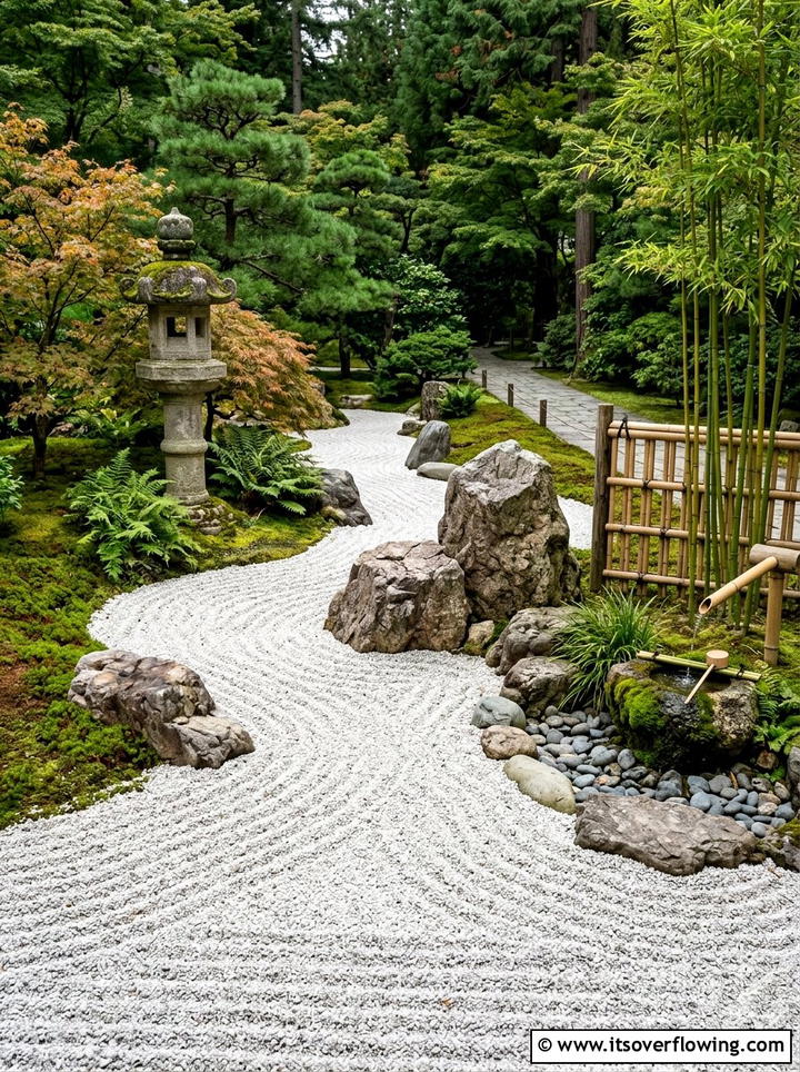 Zen Garden Rock Stream - 25 creative garden ideas with dry creek beds