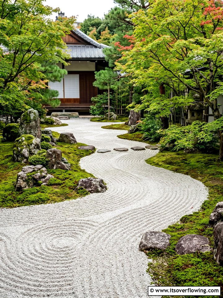Zen Garden Sand Path - 25 small garden ideas with narrow pathways