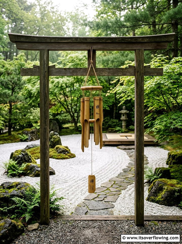 Zen Garden Wind Chime - 25 backyard decorating ideas with wind chimes